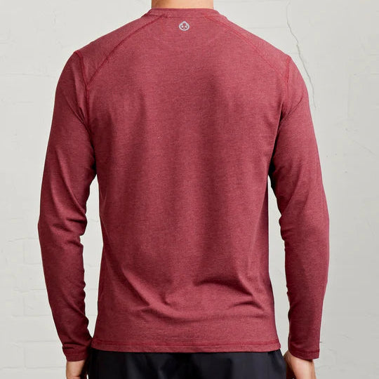 Tasc Carrollton Long Sleeve Fitness T-Shirt - Brick Heather