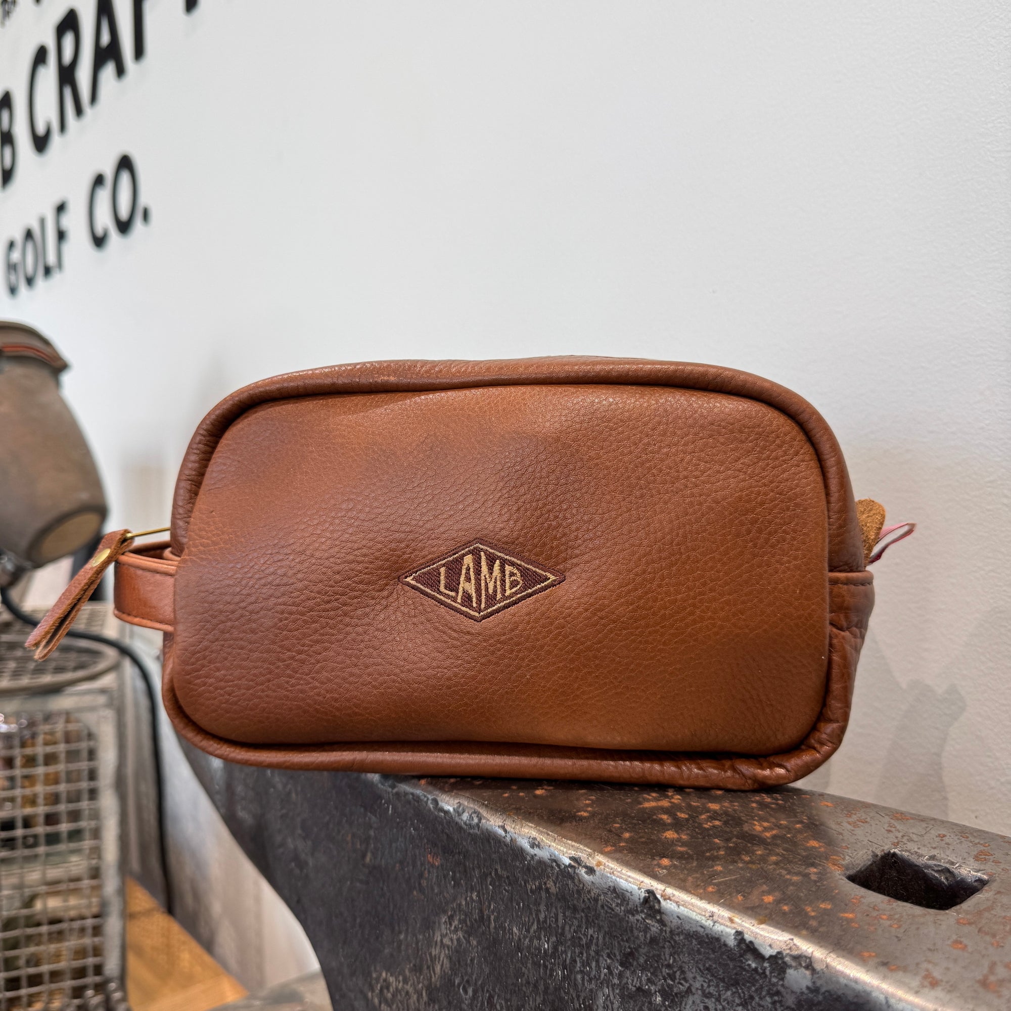Leather Dopp Kit- Chestnut