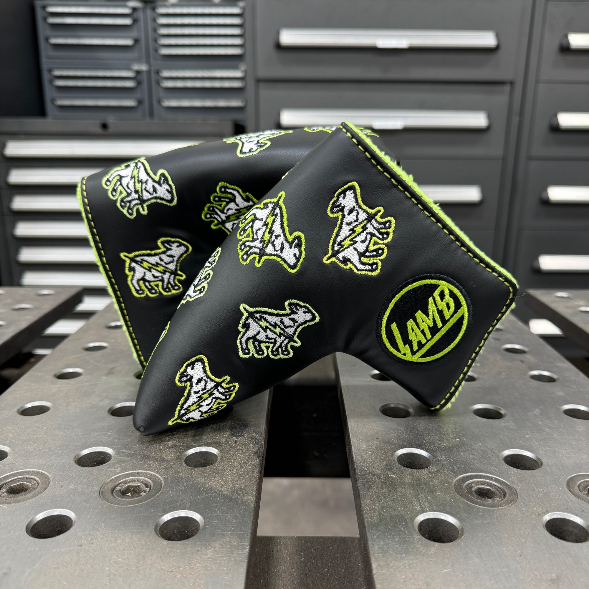 Electric Lamb Putter Cover - Black/Lime Green