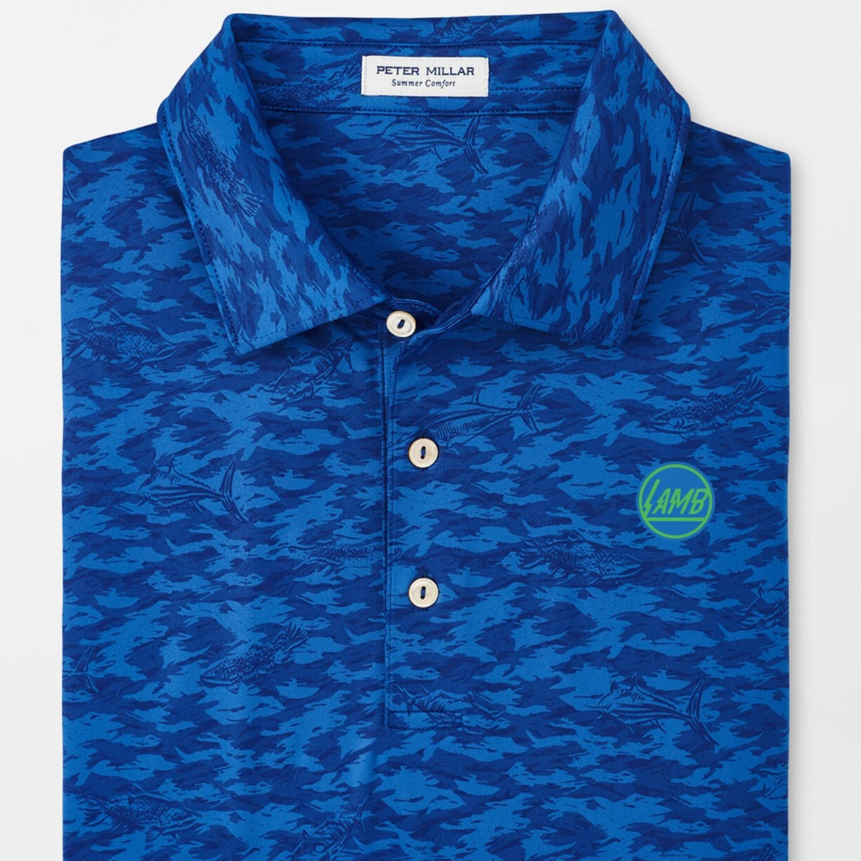 Peter Millar Fish Camo Performance Jersey Polo