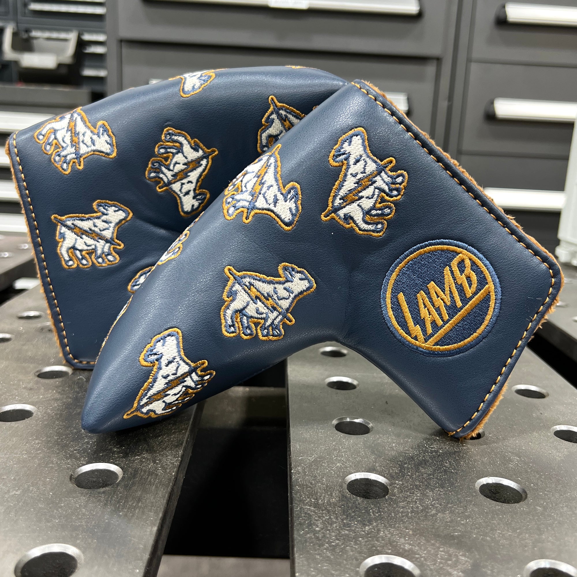 Electric Lamb Putter Cover - Blue/Gold