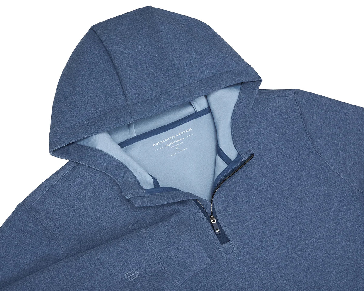 Holderness &amp; Bourne Tilley Quarter Zip Hoodie - Heathered Andover
