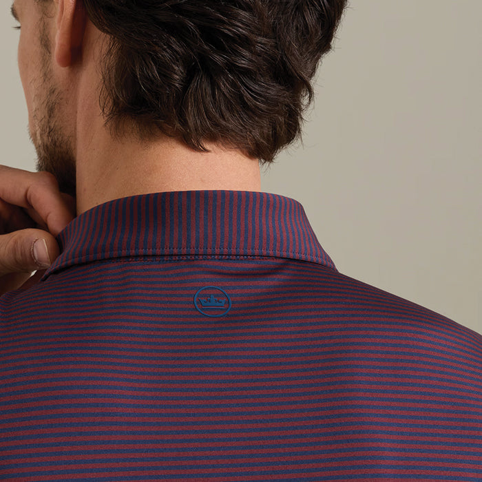 Peter Millar Hales Performance Jersey Polo - Navy/Bordeaux