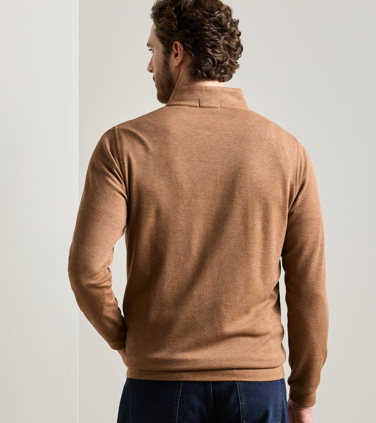 Peter Millar Crown Comfort Quarter Zip Pullover - Dark Amber