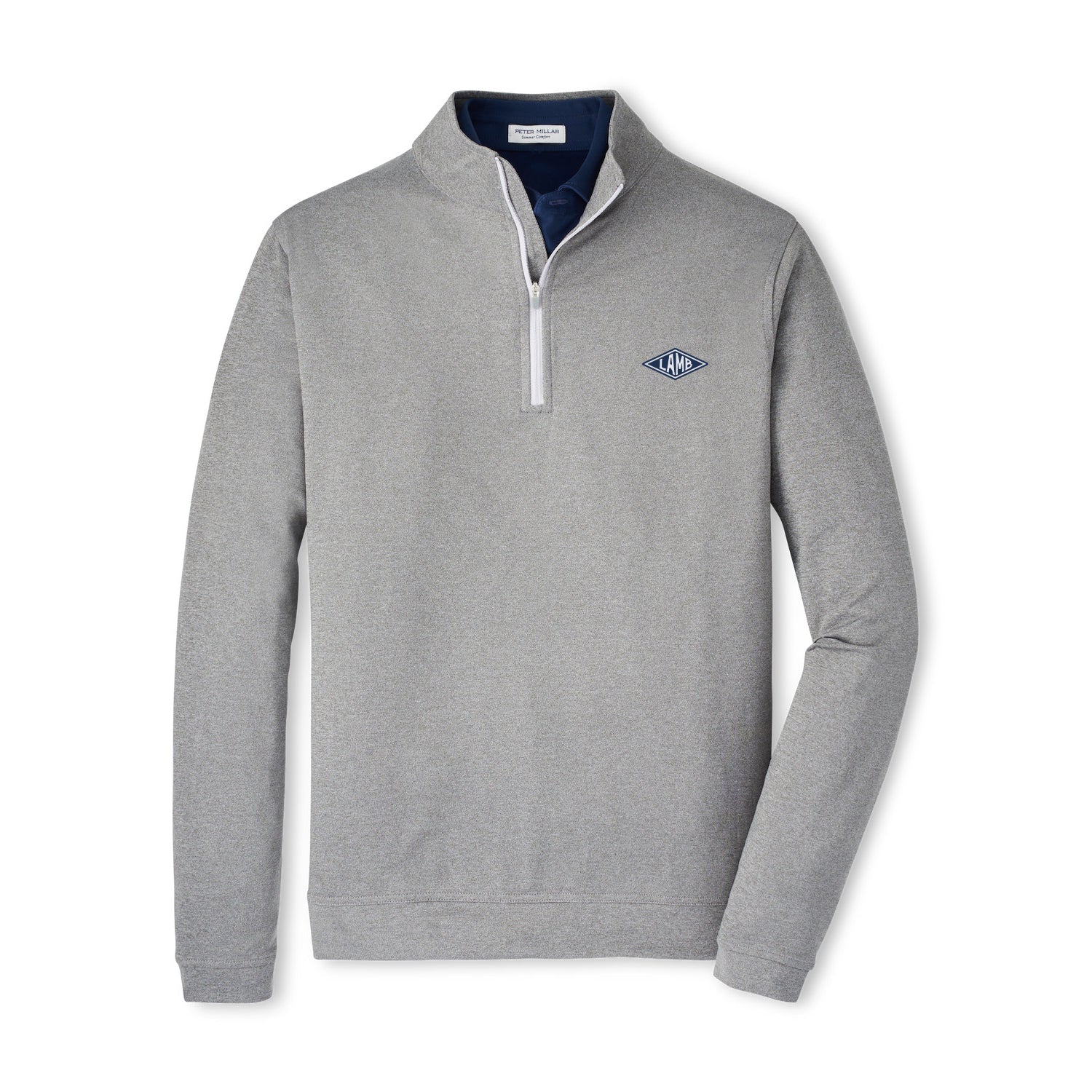 Peter Millar Perth Mélange Performance Quarter-Zip - Smoke - Lamb