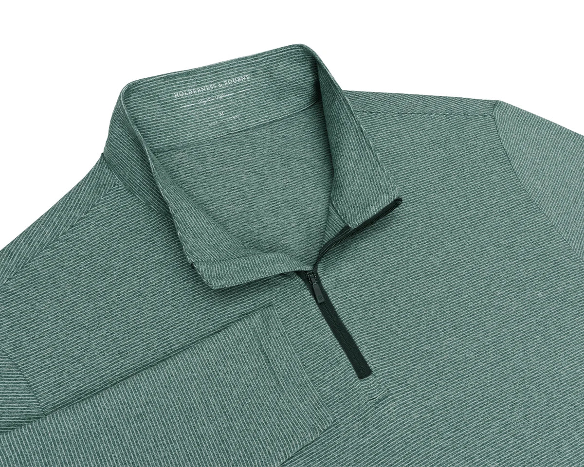 Holderness &amp; Bourne Royce Quarter Zip - Heathered California Spruce