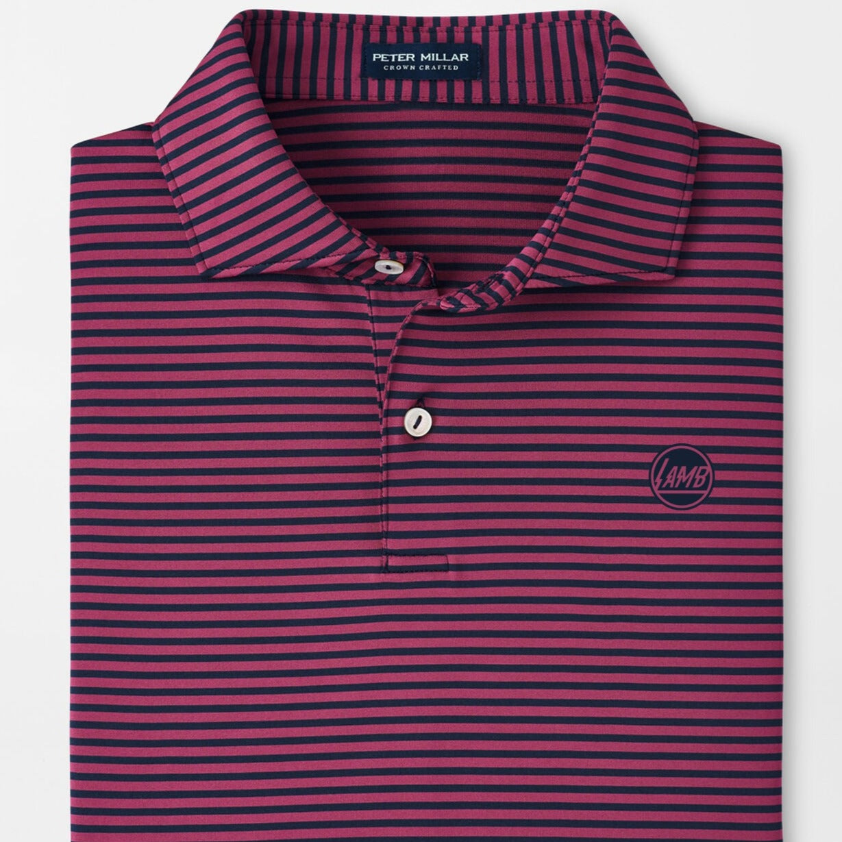 Peter Millar Sawyer Performance Jersey Polo - Merlot/Navy