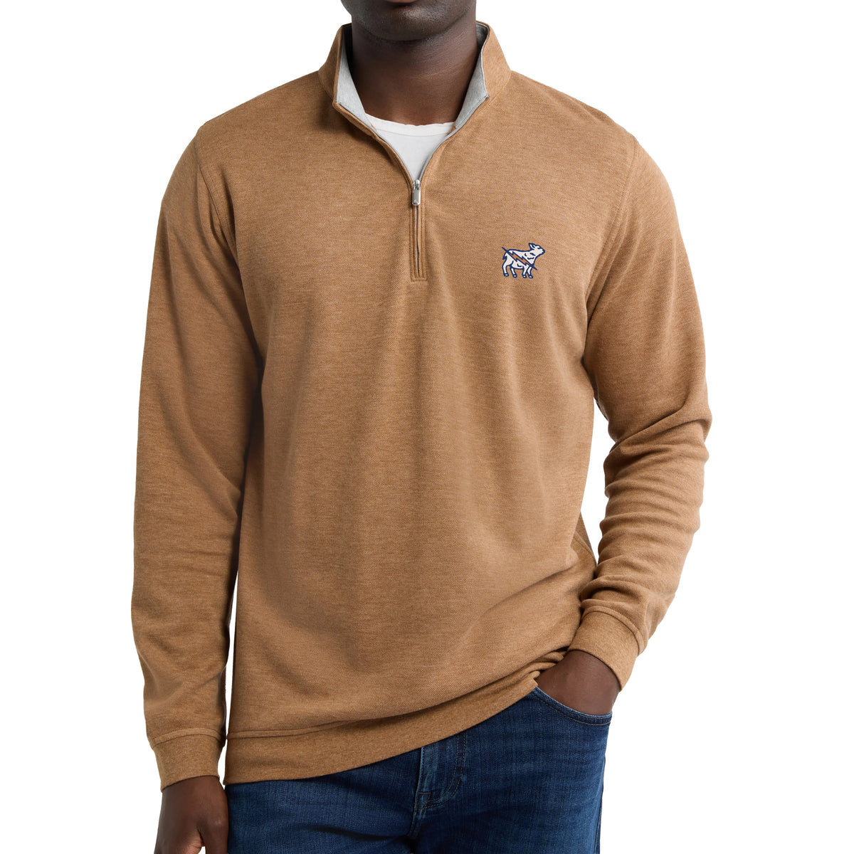Peter Millar Crown Comfort Quarter Zip Pullover - Dark Amber