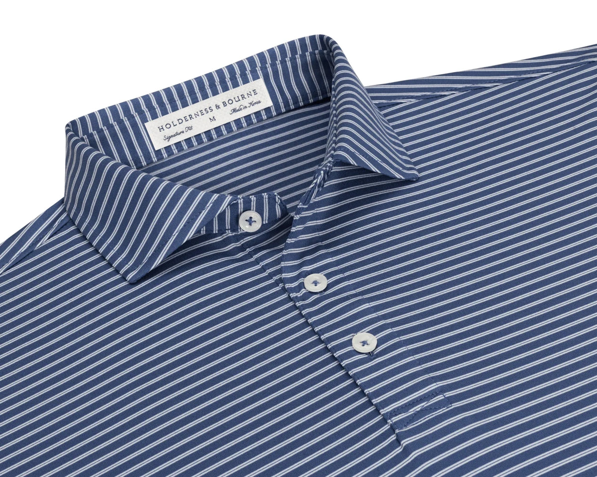 Holderness &amp; Bourne Dover Polo - Pacific Blue &amp; White