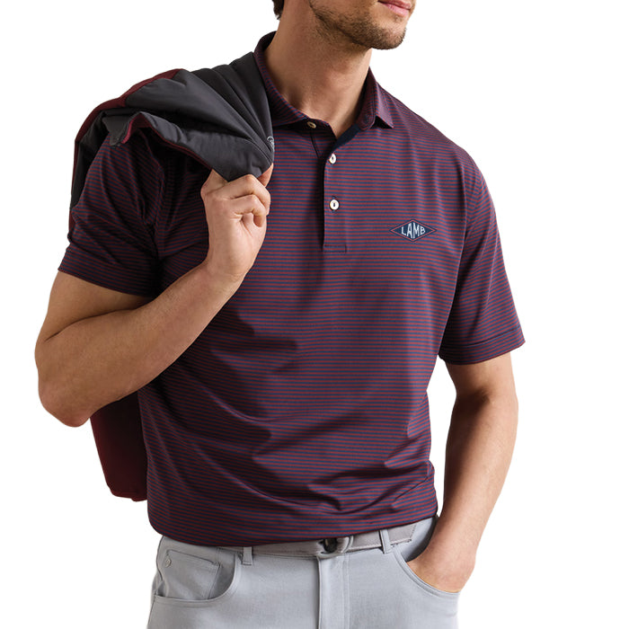 Peter Millar Hales Performance Jersey Polo - Navy/Bordeaux