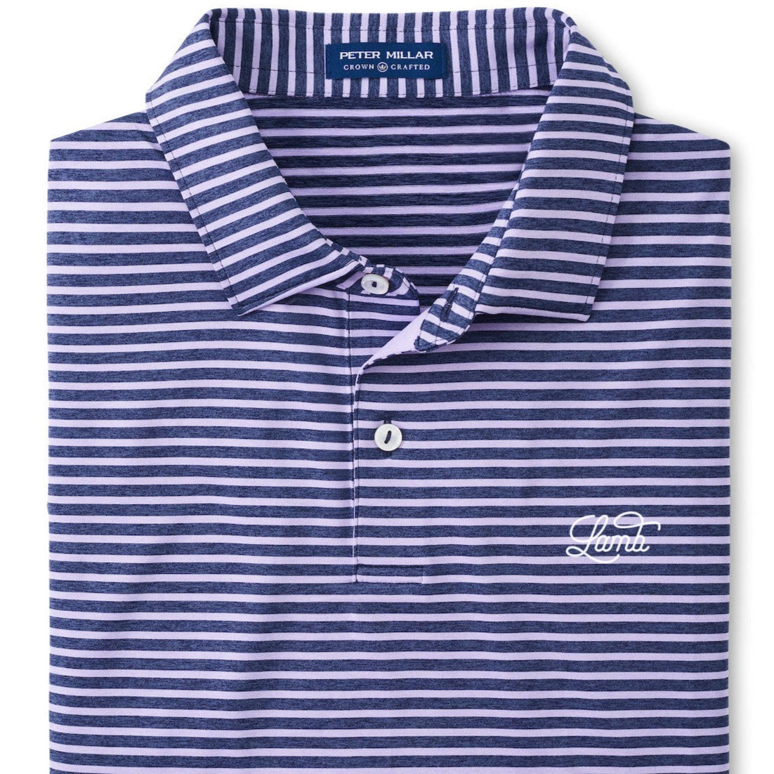 Peter Millar Miles Performance Jersey Polo - Navy/Purple