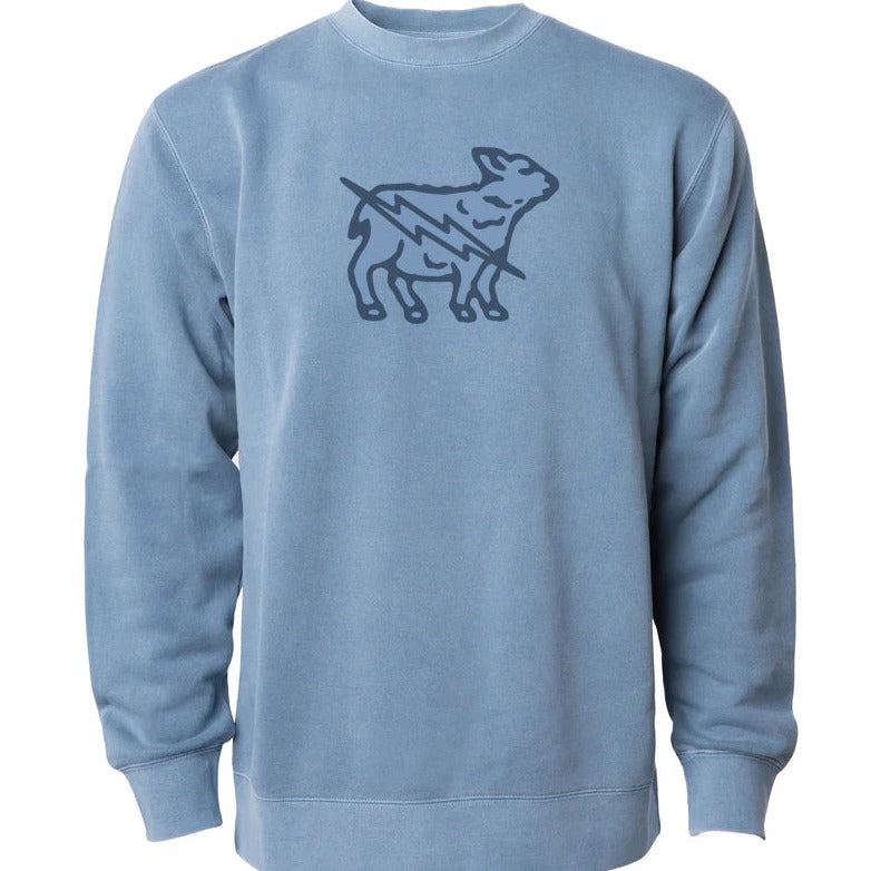Large Electric Lamb Crewneck Sweatshirt - Slate Blue
