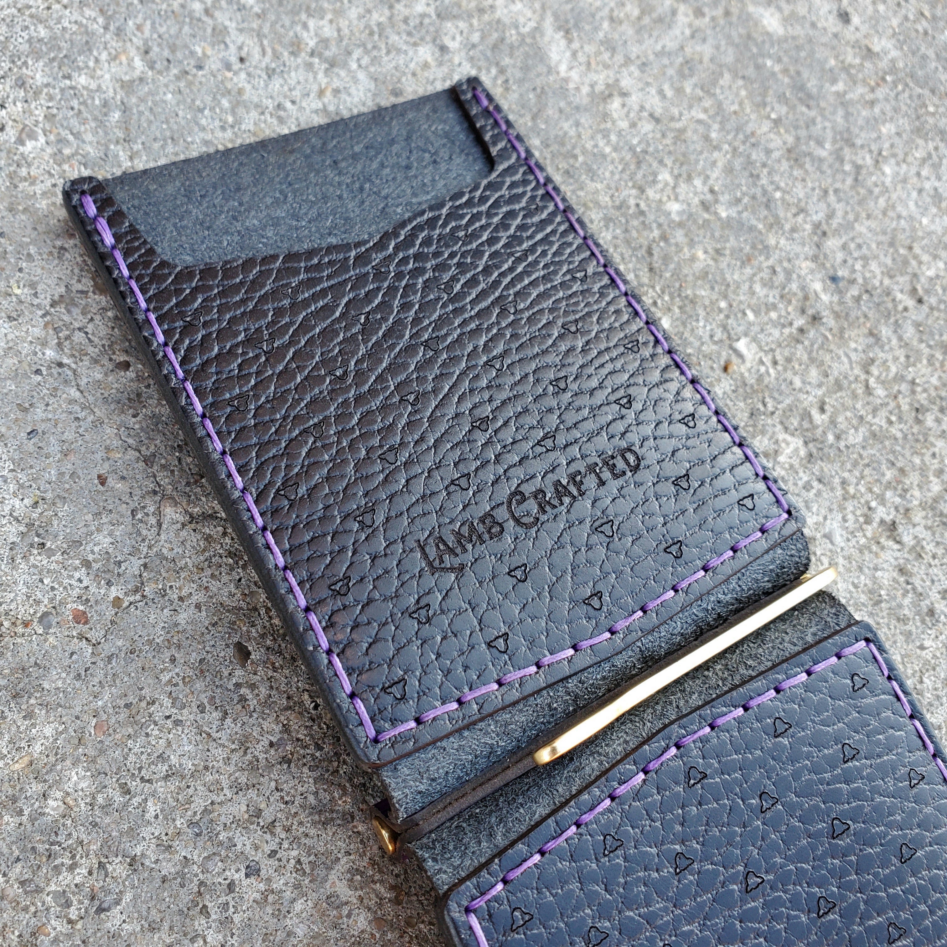 Gift box] 2022 new L embossed purple powder wallet, long two-fold wallet,  embossed soft surface fashion wallet 62665