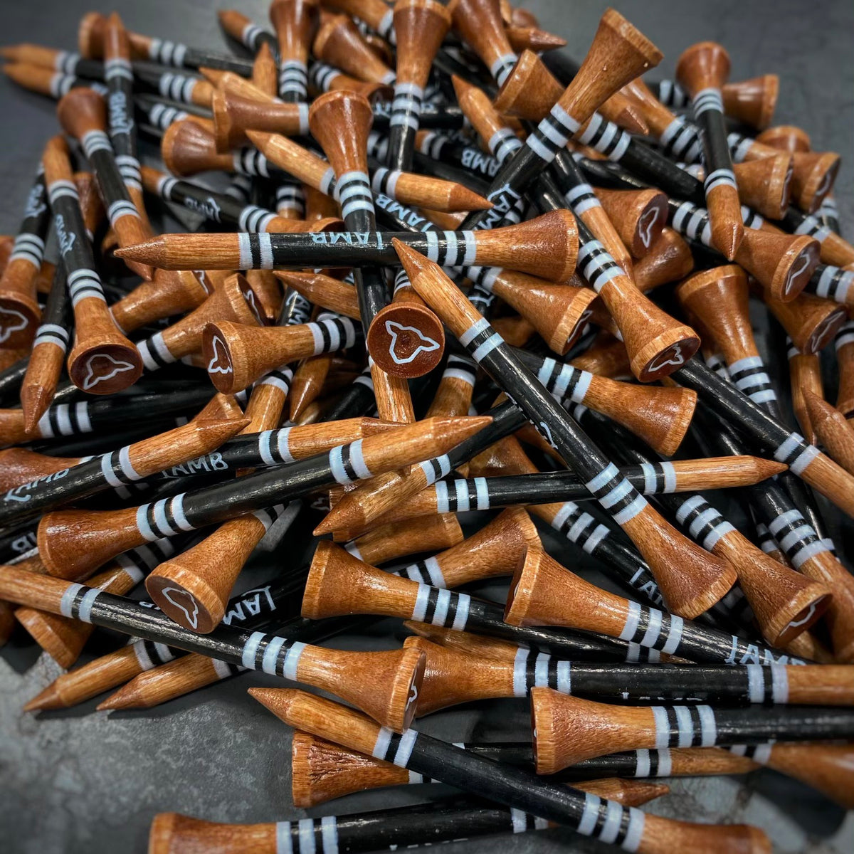 Lamb Crafted Bag of 100 Tees - Black/White