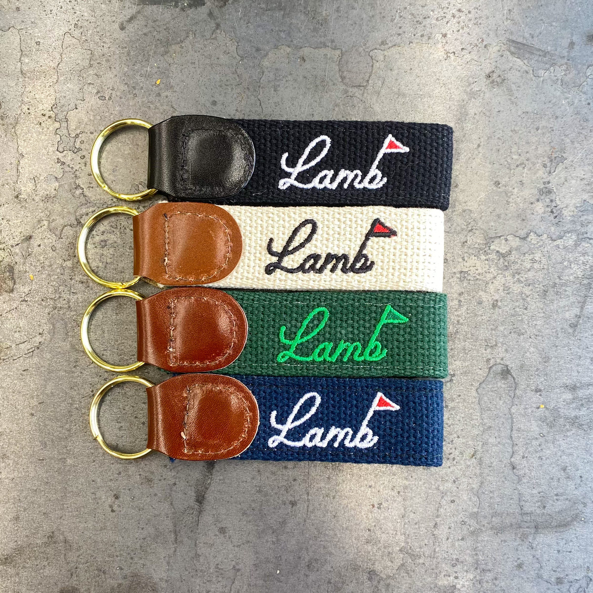 Needlepoint Keychain/Bag Tag Lamb Crafted