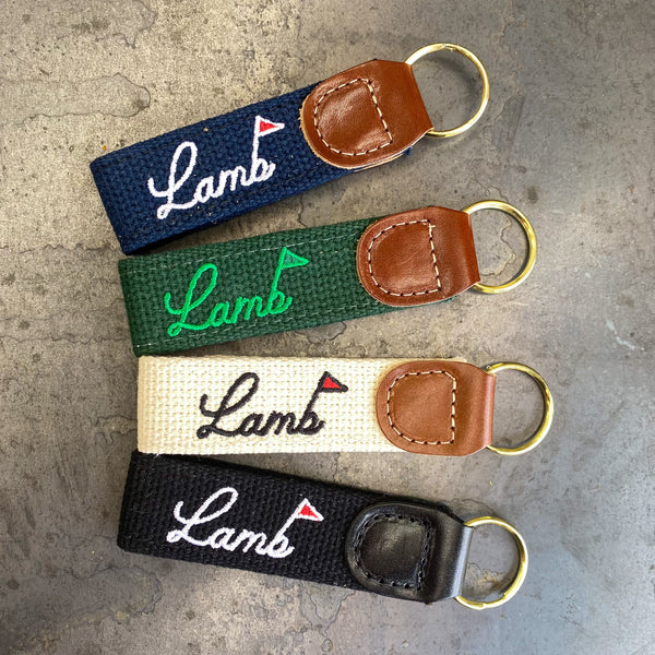 Needlepoint Keychain/Bag Tag Lamb Crafted